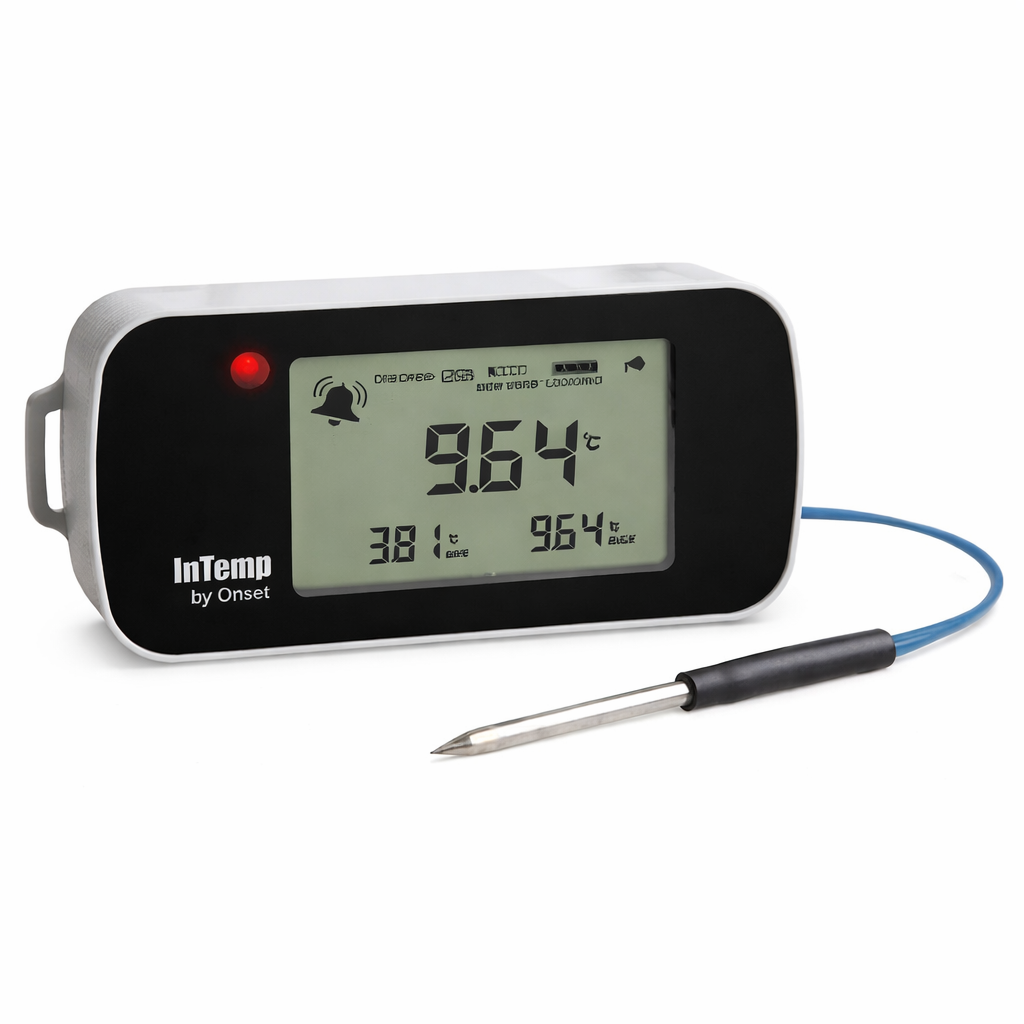 Data logger de temperatura 2 canales InTemp Dry Ice CX402-T2M, -30 a 70 ° C, Onset