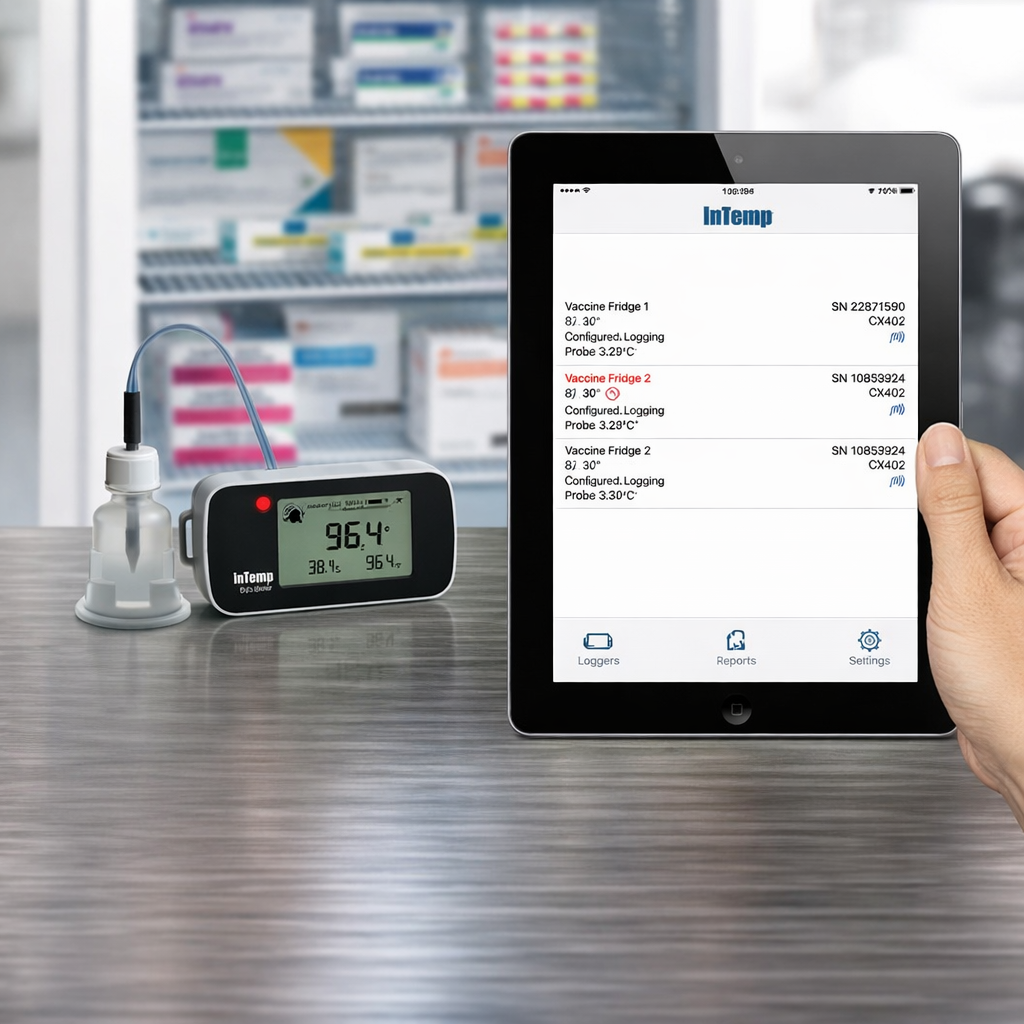 Data logger de datos de temperatura Intemp botella de 30 ml CX402-T430, -40 a 100 °C, Onset - 2