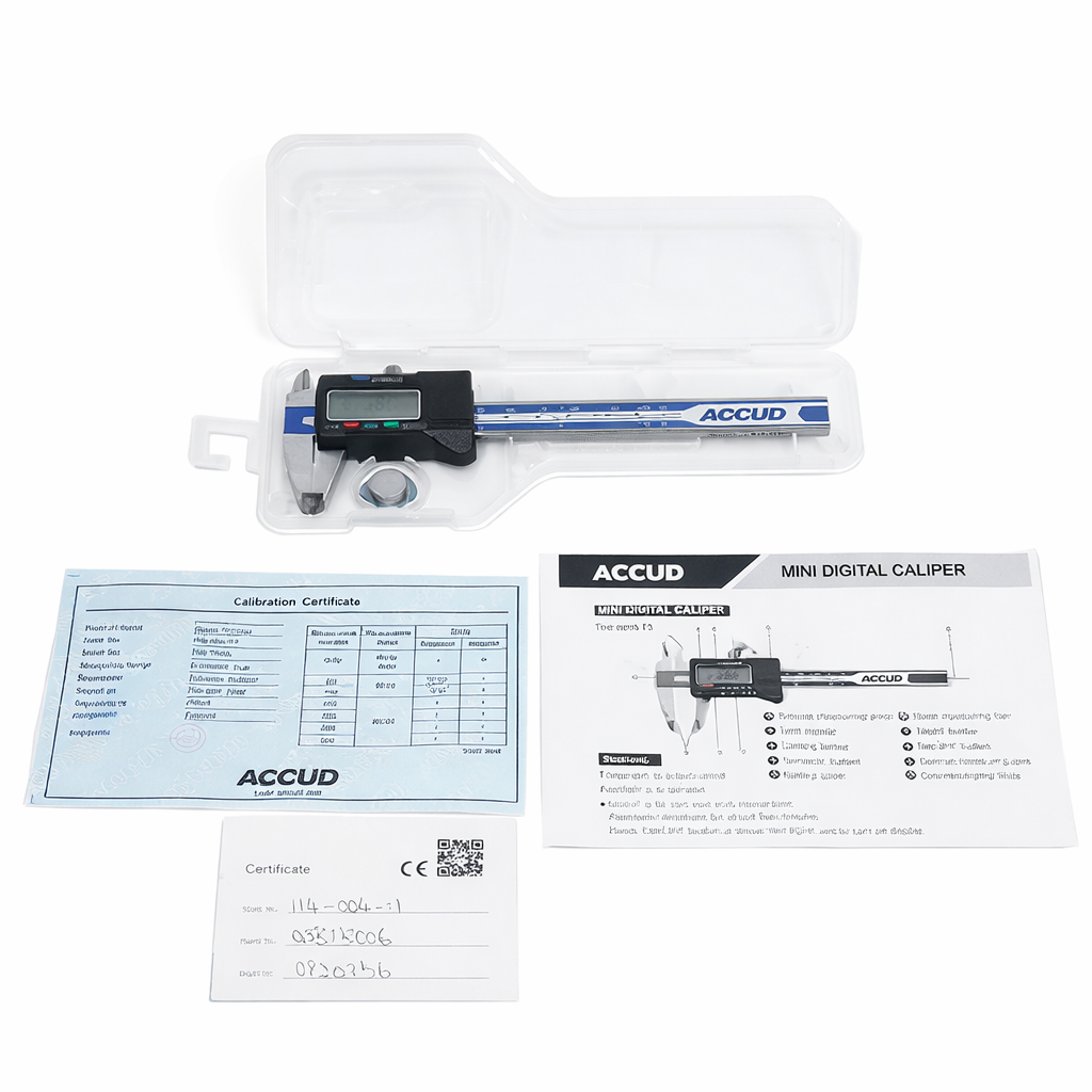 Mini calibrador digital 114-004-11, 0 a 100 mm o 0 a 4 pulg, ACCUD - 1