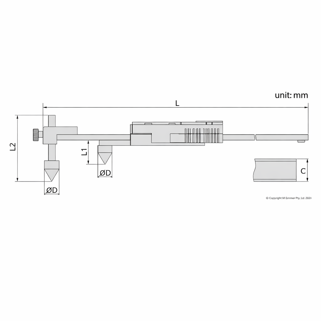 Calibrador de centros digital Serie 141, 10 hasta 300 mm o 0.4 hasta 12 pulg, ACCUD - 2