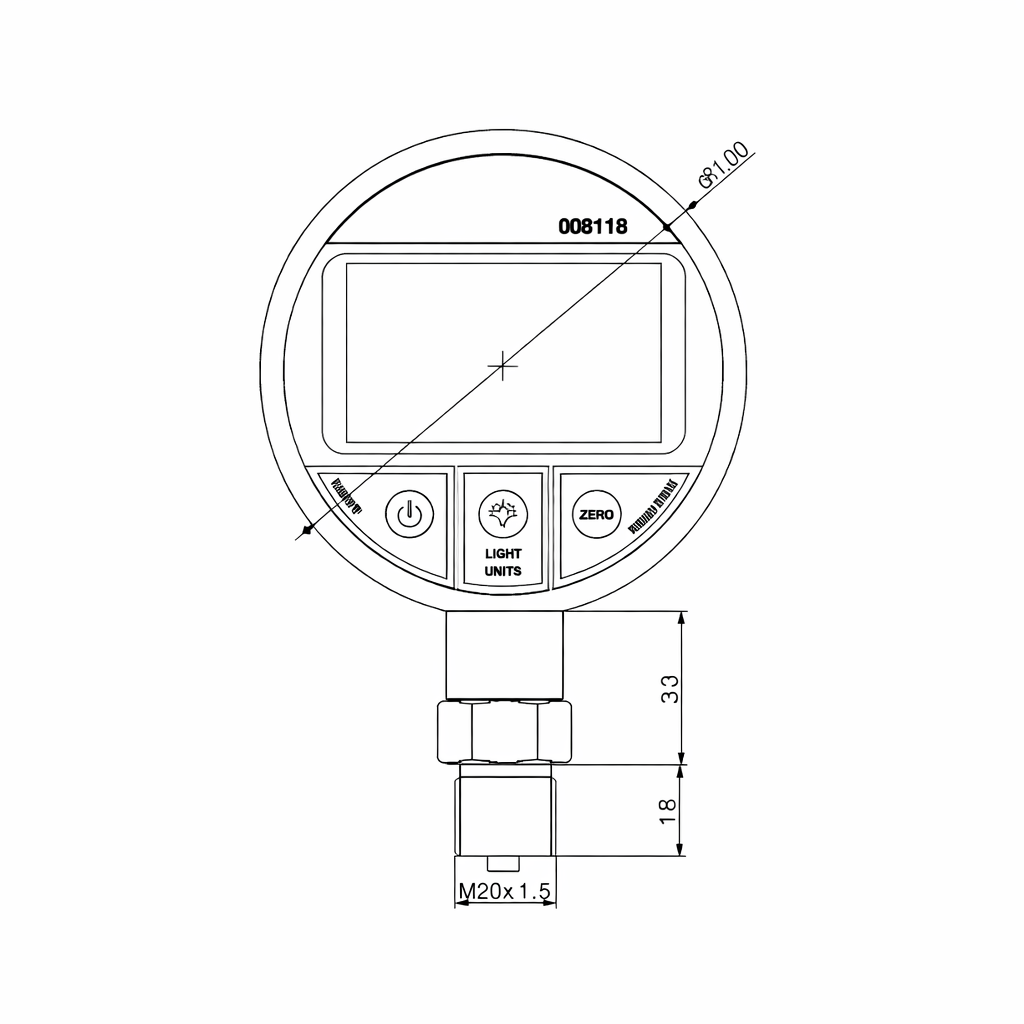 Manómetro digital Serie SM-QDB, de 500 a 10,000 psi - 2