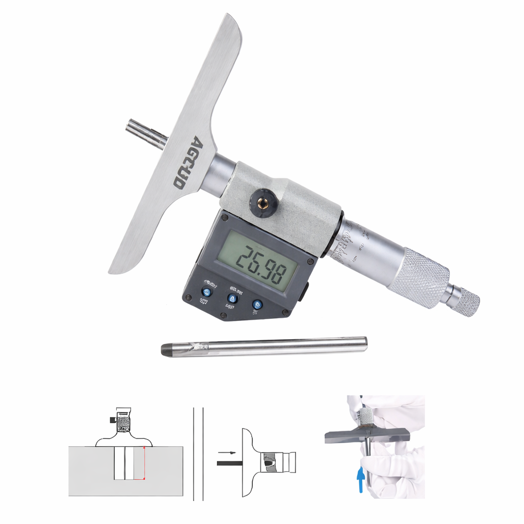 Micrómetro para profundidad Serie 395, de 25 a 300 mm / 1 hasta 12 pulg, ACCUD