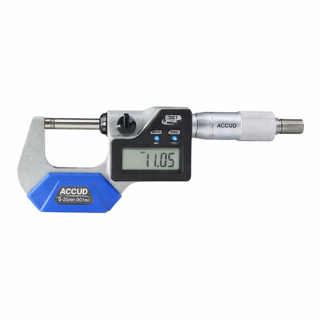 Micrómetro digital de exterior con salida de datos Serie 313S, 25 a 300 mm / 1 a 12 pulg, ACCUD