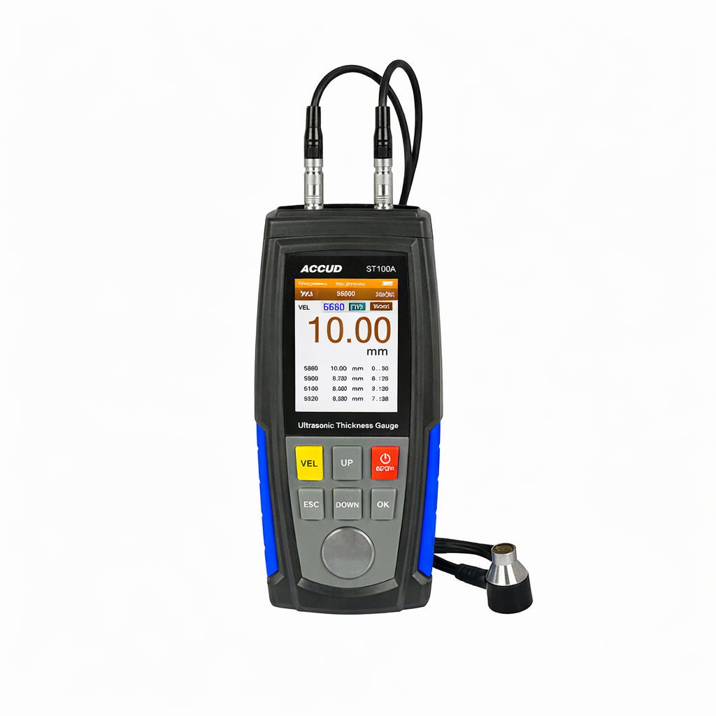 Medidor de espesor ultrasónico ST100A, 1.2 a 225 mm, ACCUD