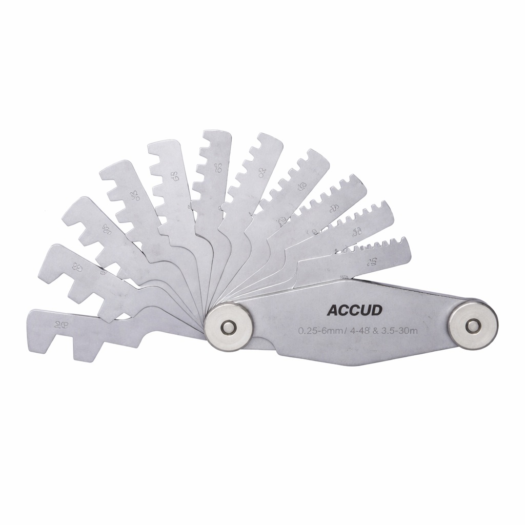 Suministro calibrador de paso Serie 921, 2 a 20 mm o 1 TPI a 12 TPI, ACCUD