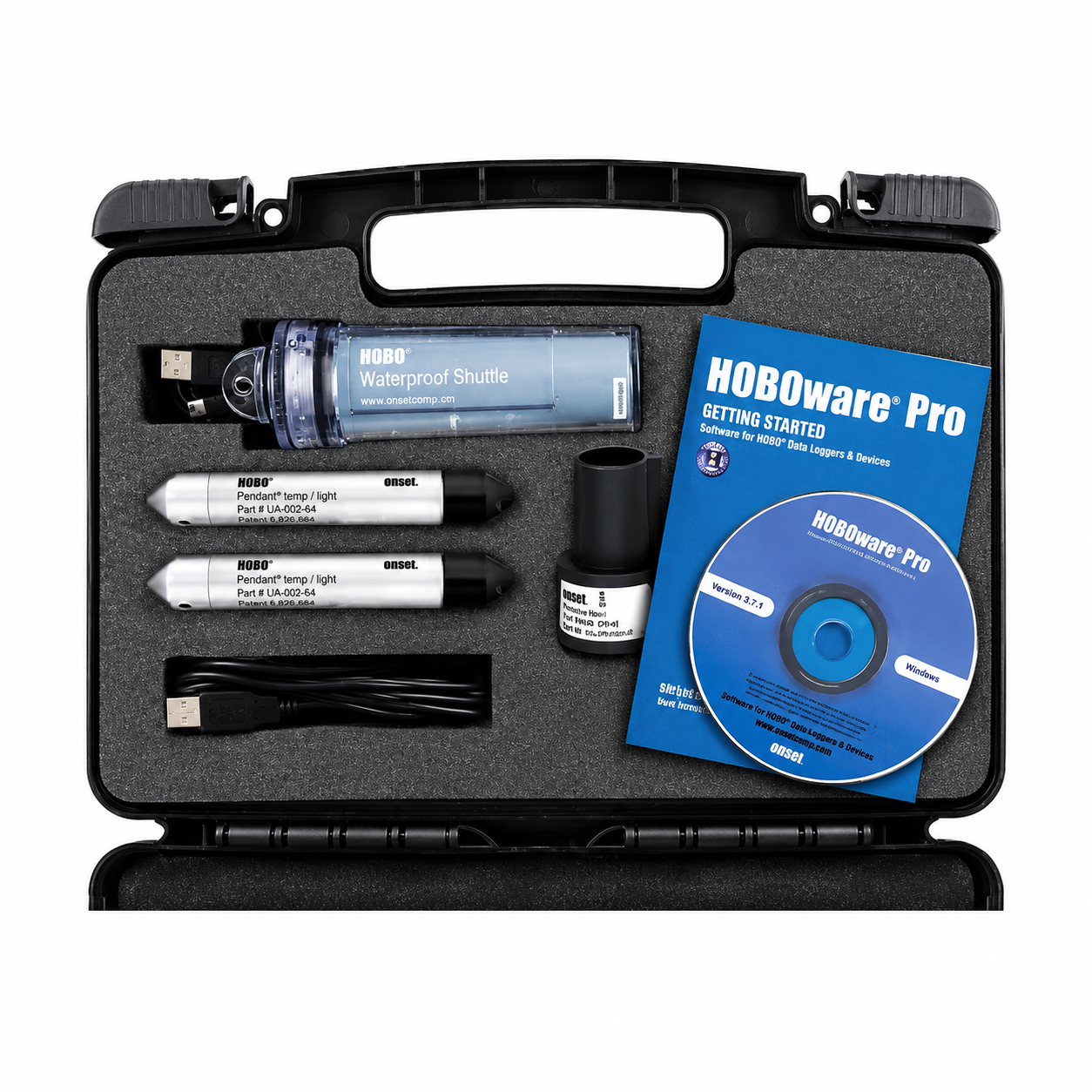 Kit deluxe registrador de nivel de agua 100 pies KIT-D-U20-02, 0 a 400 kPa, ONSET