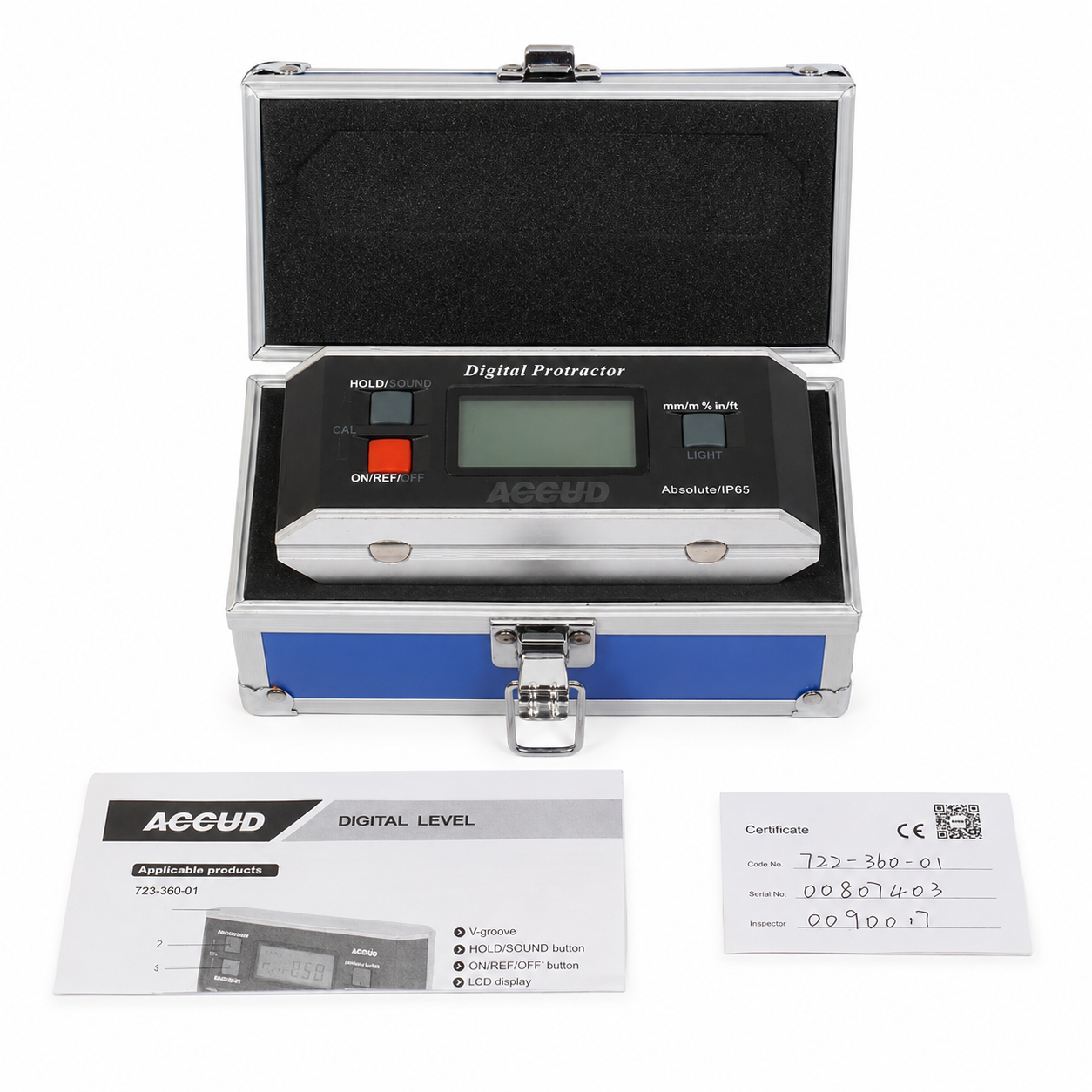 Transportador digital profesional 722-360-01, 0 a 360º, ACCUD - 1