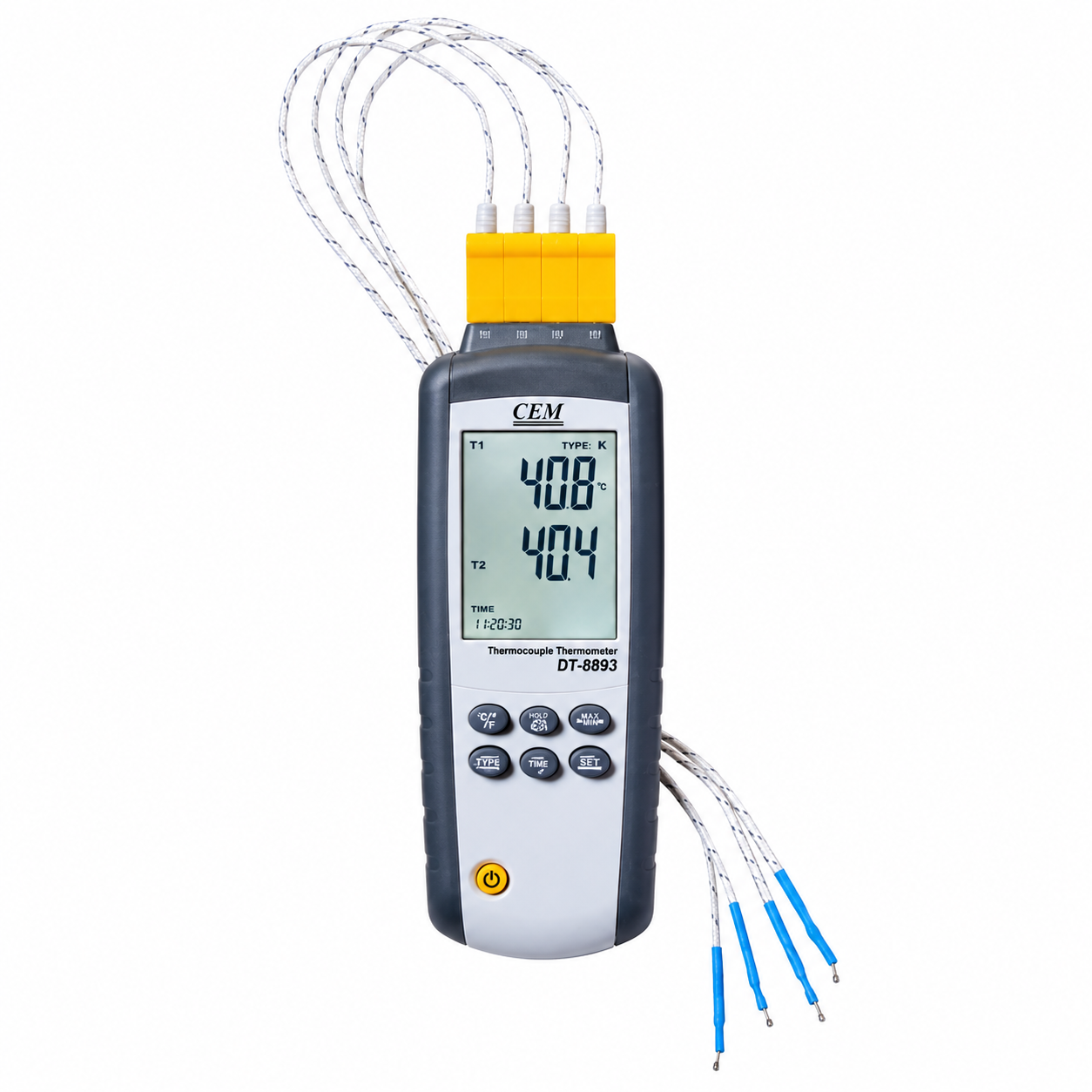 Termómetro de termopar tipo K / tipo J 3891F, -200ºC a 1372ºC o -210ºC a 1100ºC, CEM