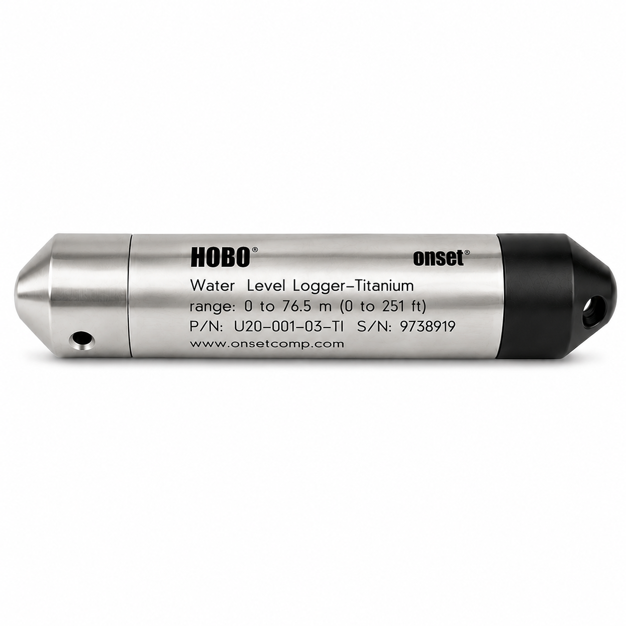 Registrador de nivel de agua presión y temperatura U20-001-03-Ti, (250 pies de profundidad-agua salada) , 0 a 850 kPa, HOBO 