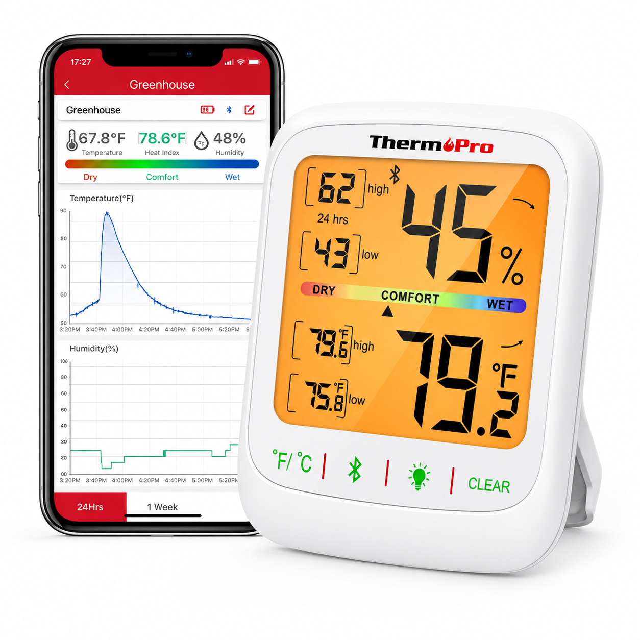 Registrador de Temperatura y Humedad con Bluetooth THPRTP359, -20 a 60 °C y 10% -99% H.R., SUMIMET - 3