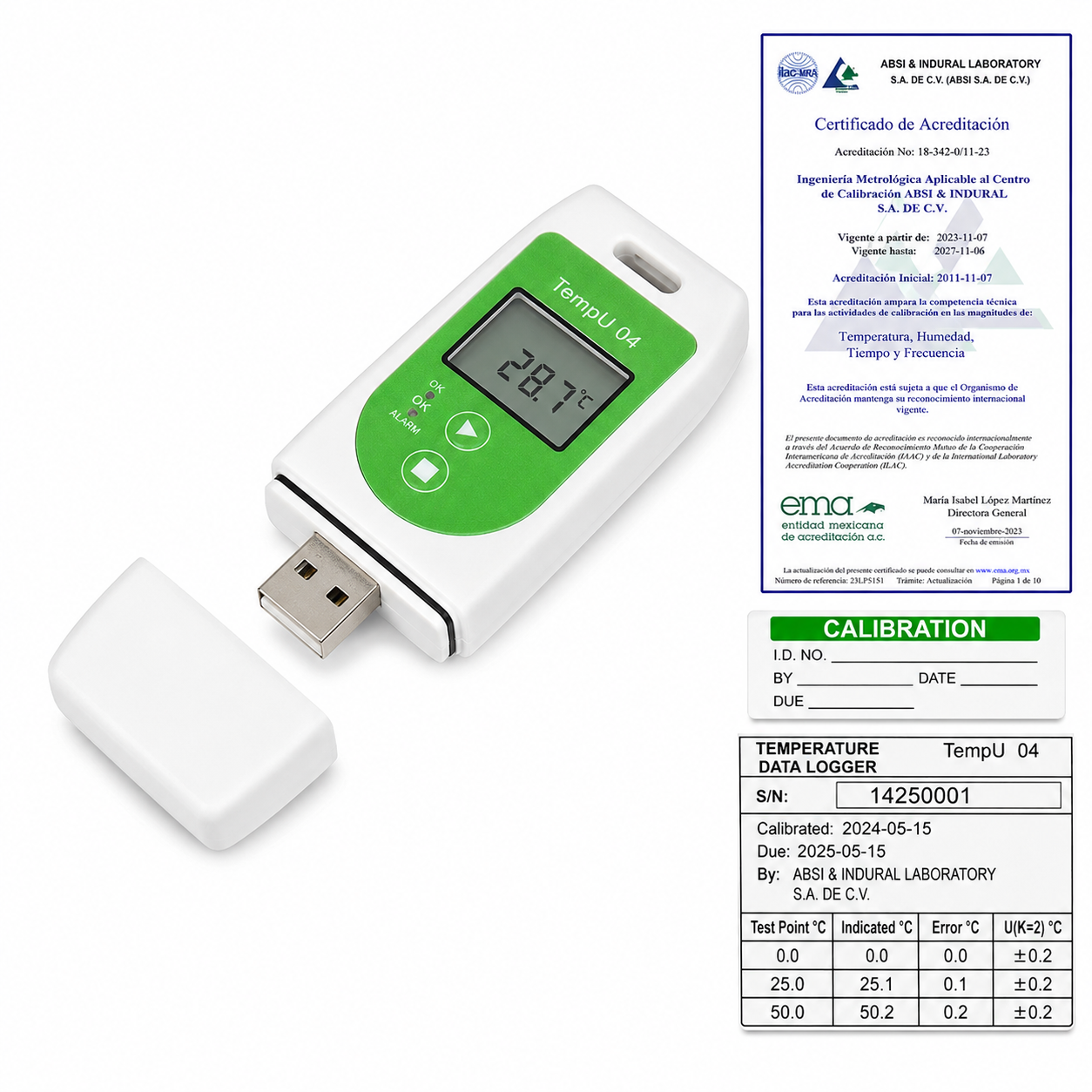 Indicador de temperatura para farmacia Tempu 04, -30 a 60 °C, JJTEMPU04