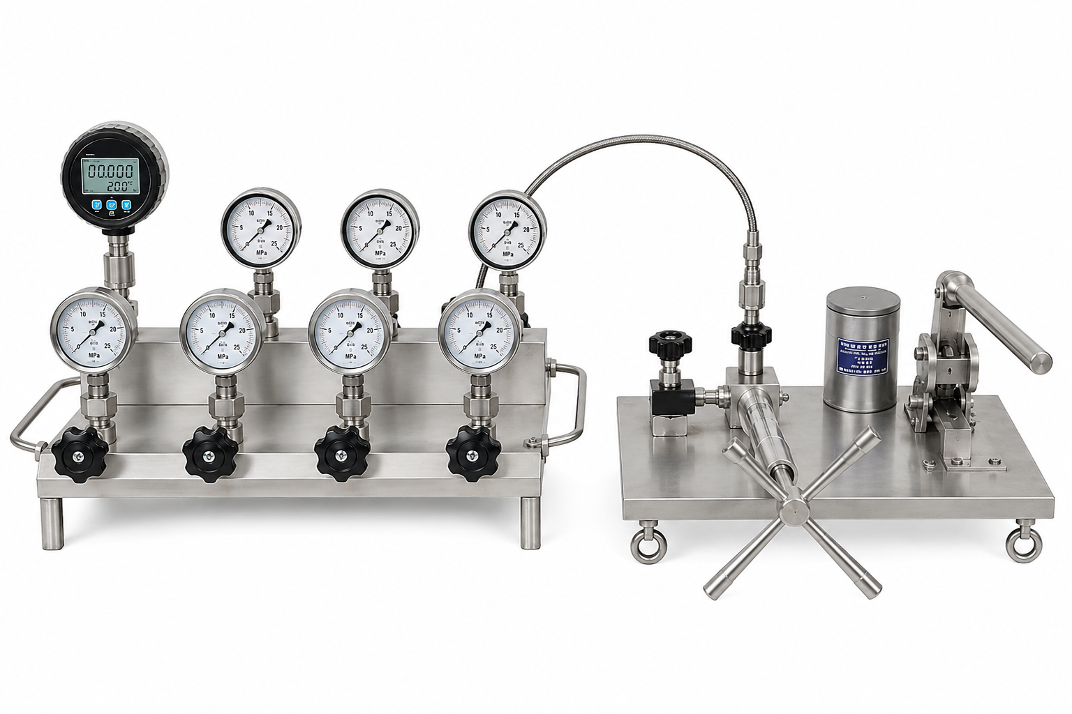 Bomba de presión para calibración de manómetros fluido agua SMP-015000AD, de 0 a 15,000 psi, SumiMet - 1