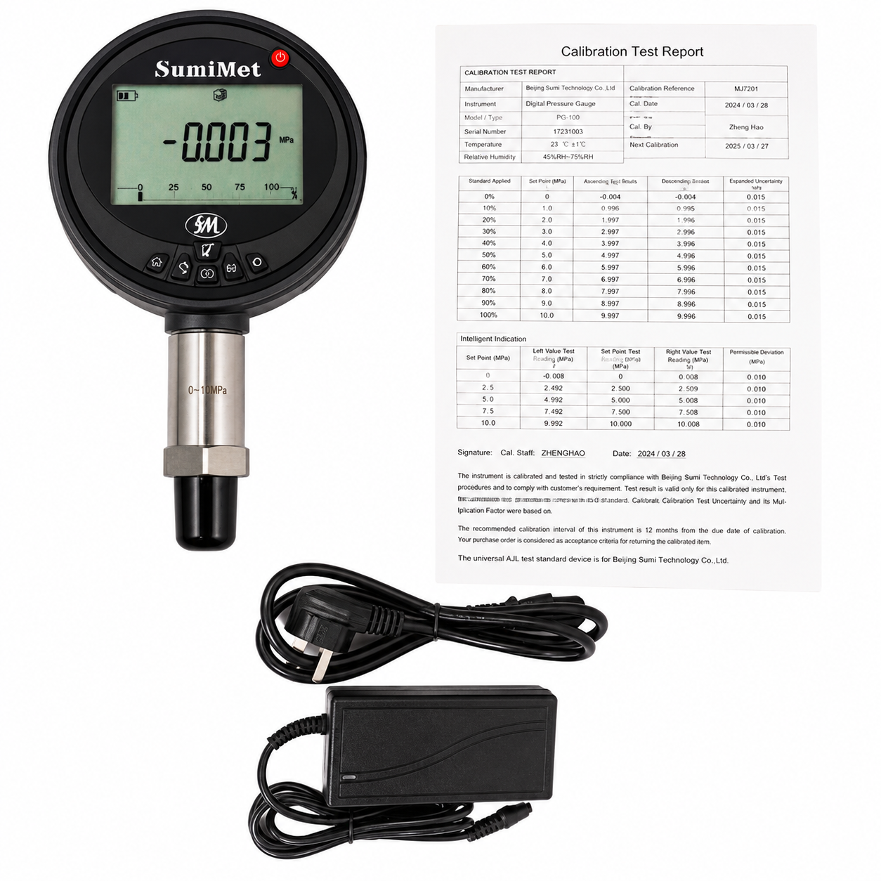 Manómetro Patrón de Alta Exactitud Serie SMP-700, -1 a 250 bar, SumiMet - 1