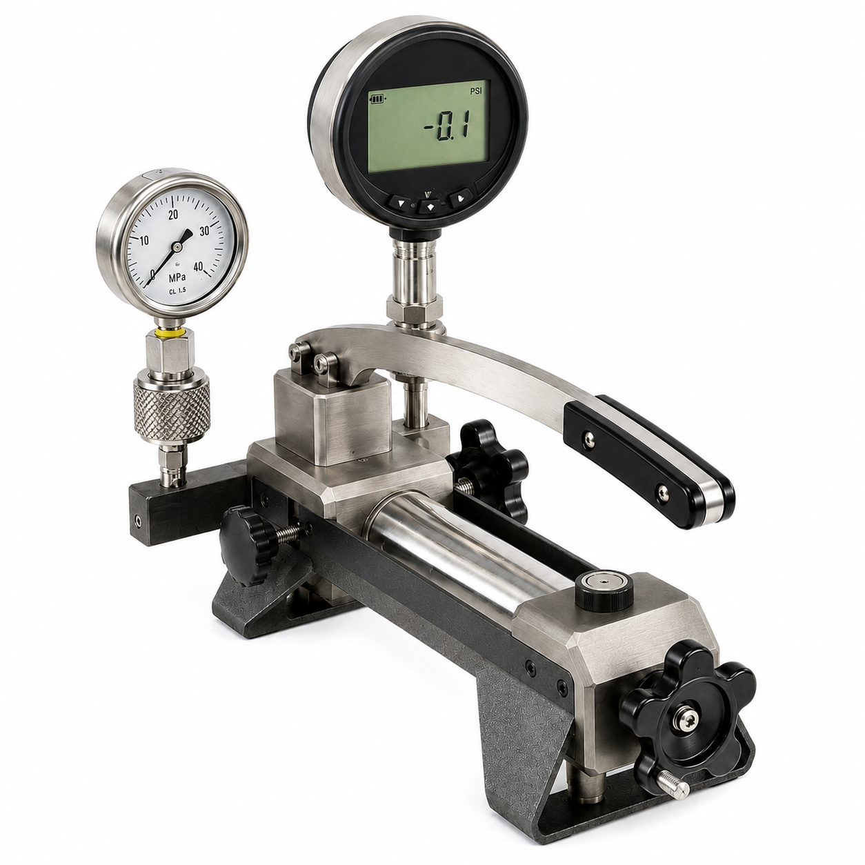 Bomba de presión para calibración de manómetros fluido aceite, de 0 a 36,000 psi, SumiMet