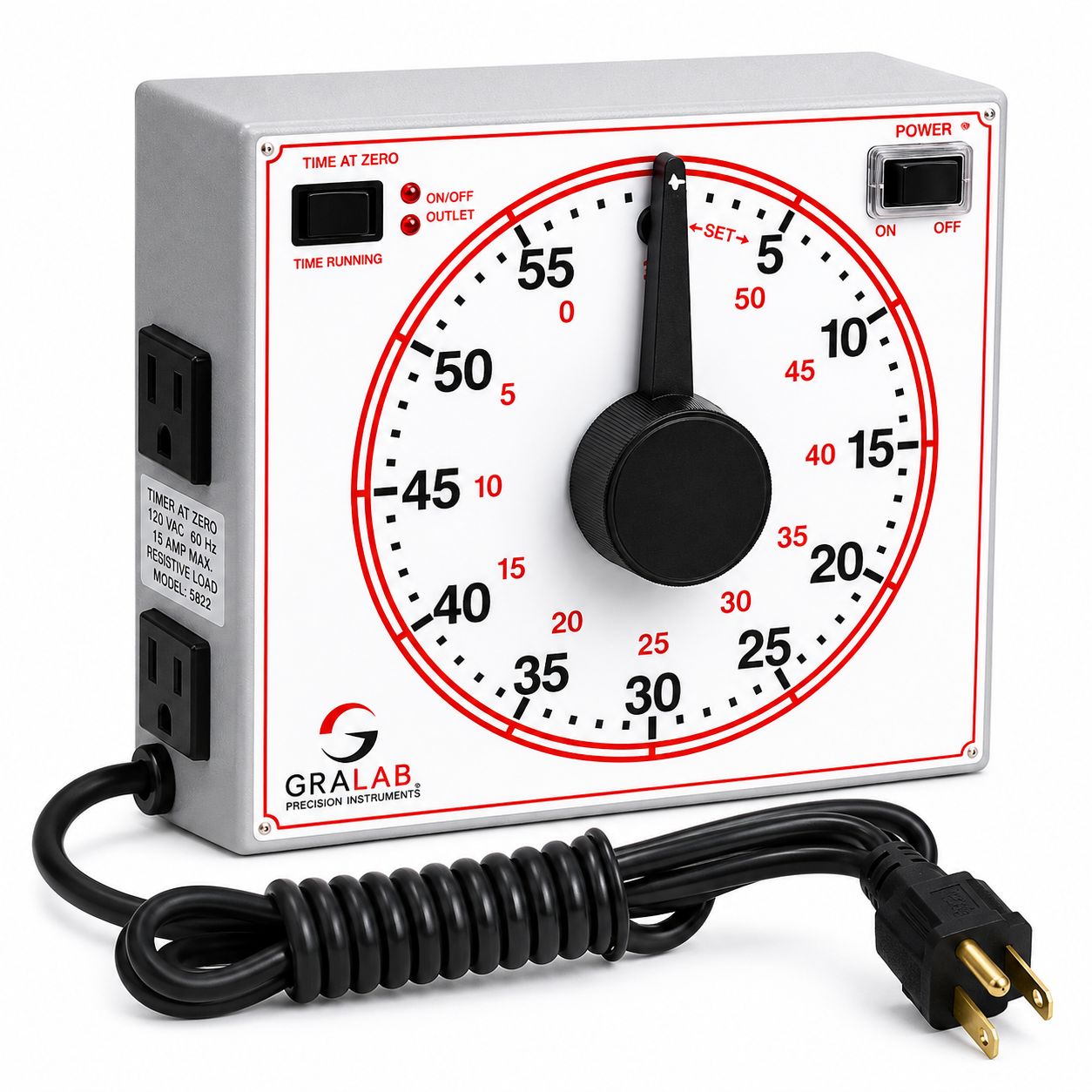 Timer industrial con timbre modelo 170, 60 Hrs / 1 min, Gralab.