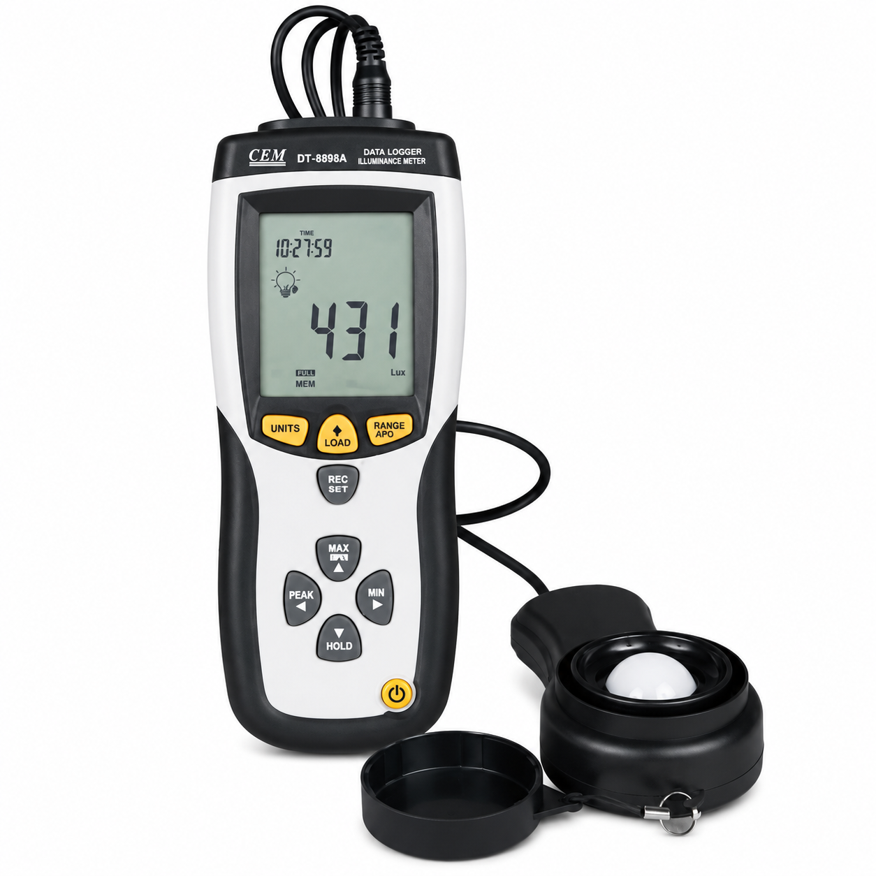 Luxómetro datalogger industrial CMDT/8809A, 400.000 lux, CEM