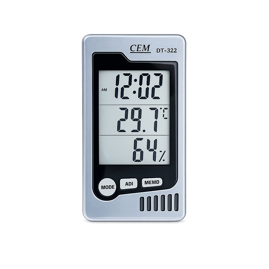 Medidor de temperatura y humedad CMDT-323, 10% RH a 90% RH, CEM