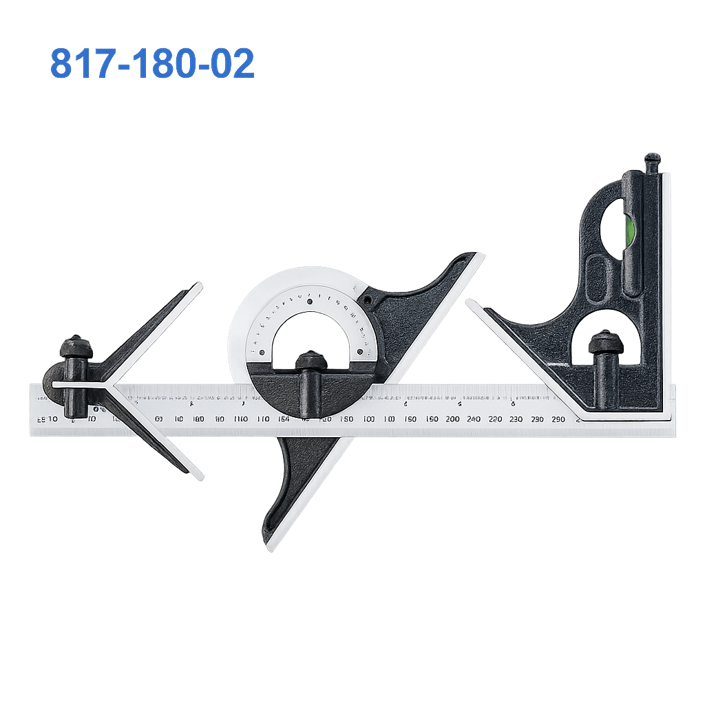 Juego de Escuadras Combinadas profesional 817-180-02, 0 a 300 mm o 0 a 12 pulg, ACCUUD