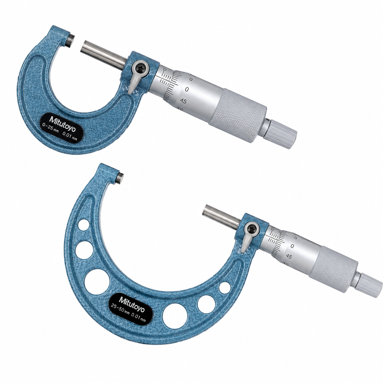 Micrómetros de exteriores Mitutoyo Serie 103, modelos individuales de 0–1000 mm y 0–40 pulg