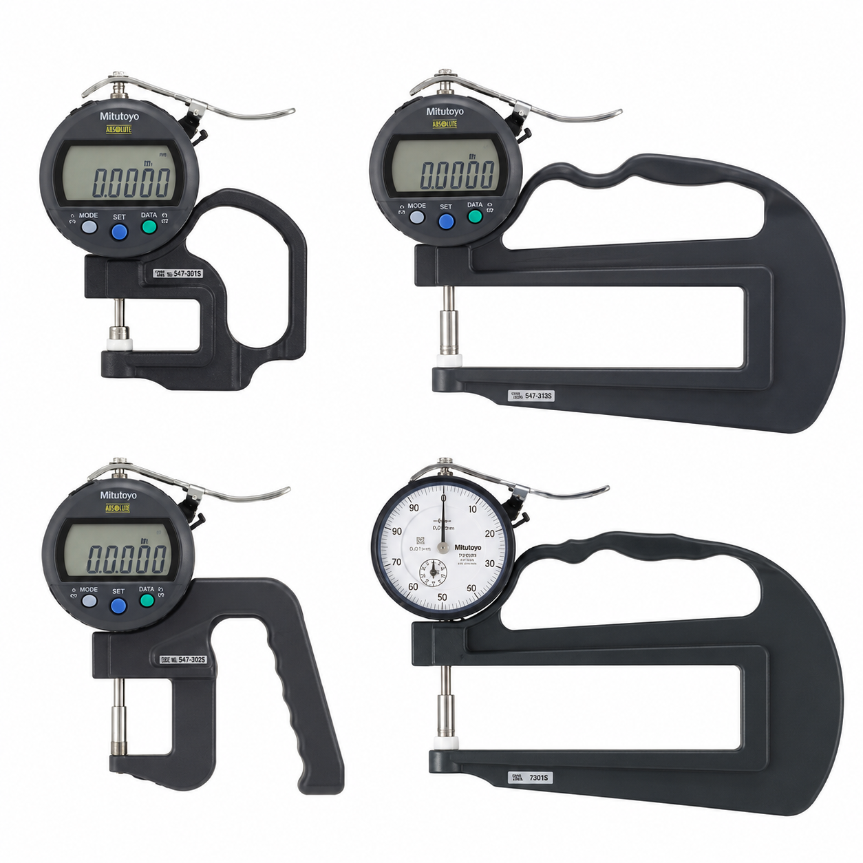 Medidores de espesores Mitutoyo Serie 547: modelos de 0–10 y 0–12 mm