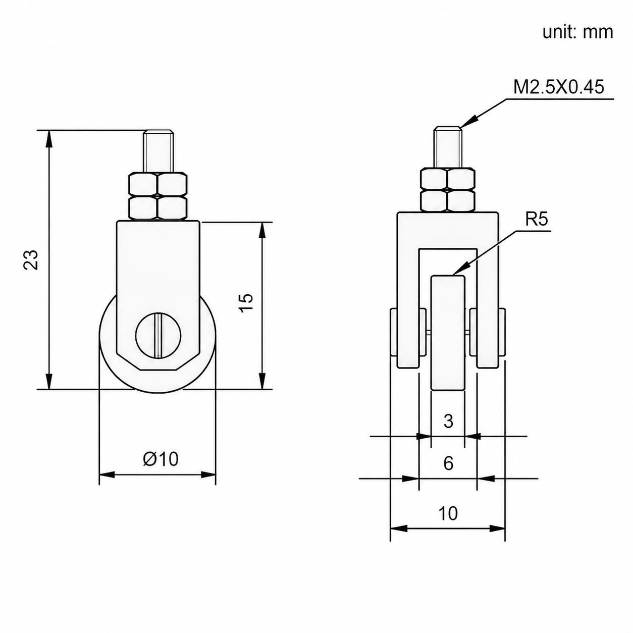 Punta de rodillo para indicador Serie 270 - 1