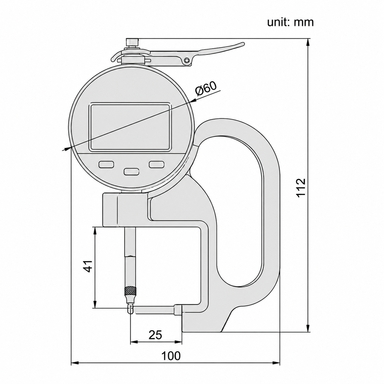 Medidor de espesores de tubos digital Serie 461, 0 mm hasta 10 mm / 0 pulg hasta 0.4 pulg, ACCUD - 1