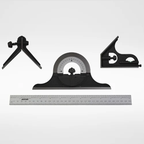 Juego de 4 Escuadras Combinadas profesional  , 0 a 300 mm o 0 a 12 pulg, ACC817-180-02