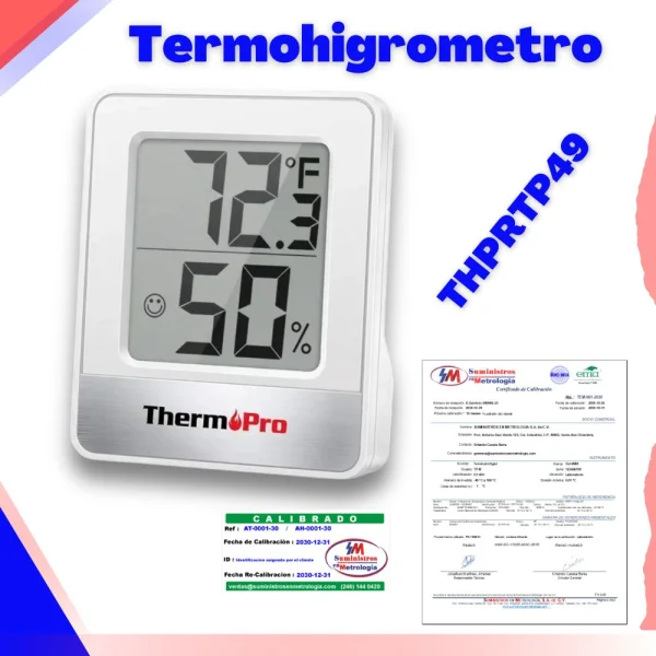 Termohigrómetro para farmacia TP49 , cumplimiento a COFEPRIS