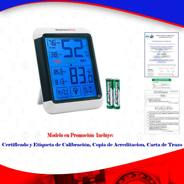 Termohigrómetro para farmacia, cumplimiento a COFEPRIS, THPRTP55