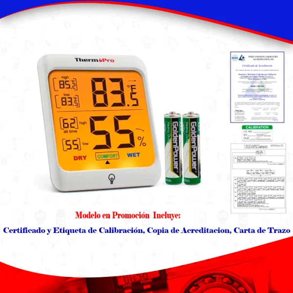 Termohigrómetro para farmacia, cumplimiento a COFEPRIS, THPRTP53