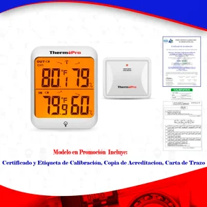 Termohigrómetro para farmacia, cumplimiento a COFEPRIS, THPRTP63C