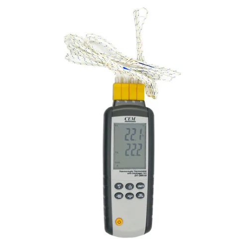 Termómetro Data logger de 4 canales, tipo K/J , -200ºC a 1372ºC y -210ºC a 1100ºC, CMDT/3891G