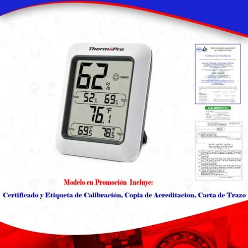 Termohigrómetro para farmacia, cumplimiento a COFEPRIS, THPRTP50