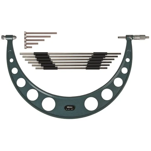 Micrómetros de exteriores analógico con topes intercambiables, 6 hasta 42 pulg o 1000 mm , Mitutoyo, Serie 104