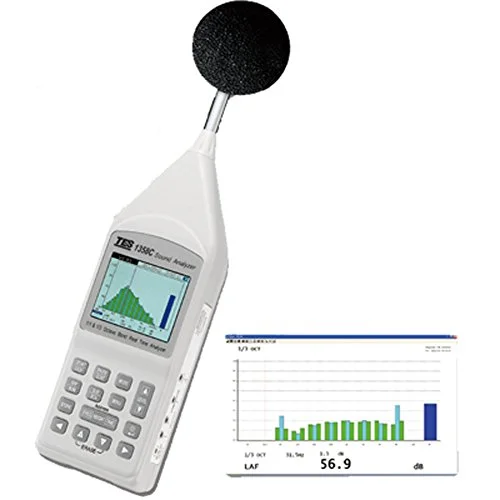 Analizador de sonido por bandas de octavas, 30 a 130 dB, TES, 1358C