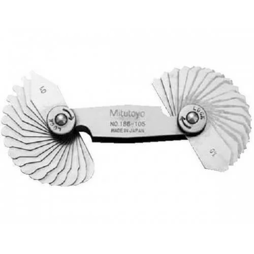 Calibres de radios, de 0.4 hasta 25 mm o 1/32 hasta 1/2 pulg, Mitutoyo, serie 186