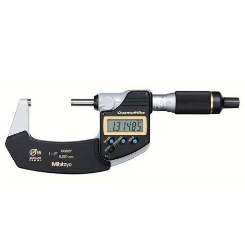 Micrómetro digital quantumike a prueba de refrigerantes IP65 con avance del husillo de 2mm/rev, 1 hasta 4" / 25 hasta 100 mm, Mitutoyo, Serie 293