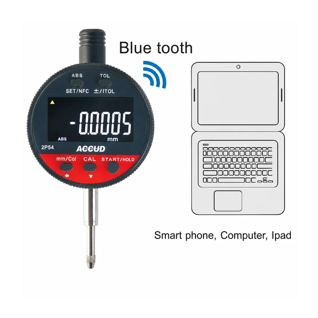 Indicador de carátula digital alta precisión bluetooth Serie 217, 12.7 mm hasta 50.8 mm / 0.5 pulg hasta 2 pulg, ACCUD - 1