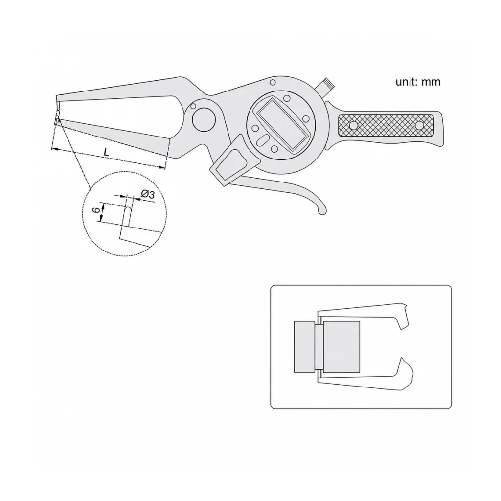 Calibrador digital de exteriores Serie 420, 0  hasta 100 mm, ACCUD - 1