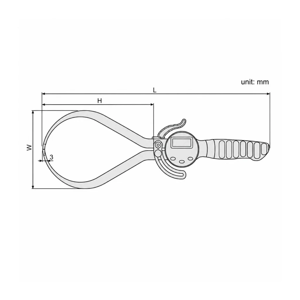 Calibrador digital tipo compás para espesores Serie 429, 0 mm hasta 200 mm - 1