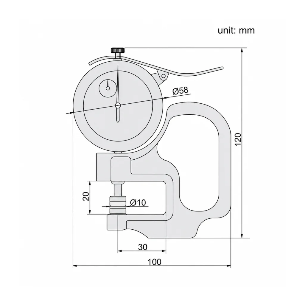 Medidor de espesor con punta de cerámica 443-001-01, 0 a 1 mm, ACCUD - 1