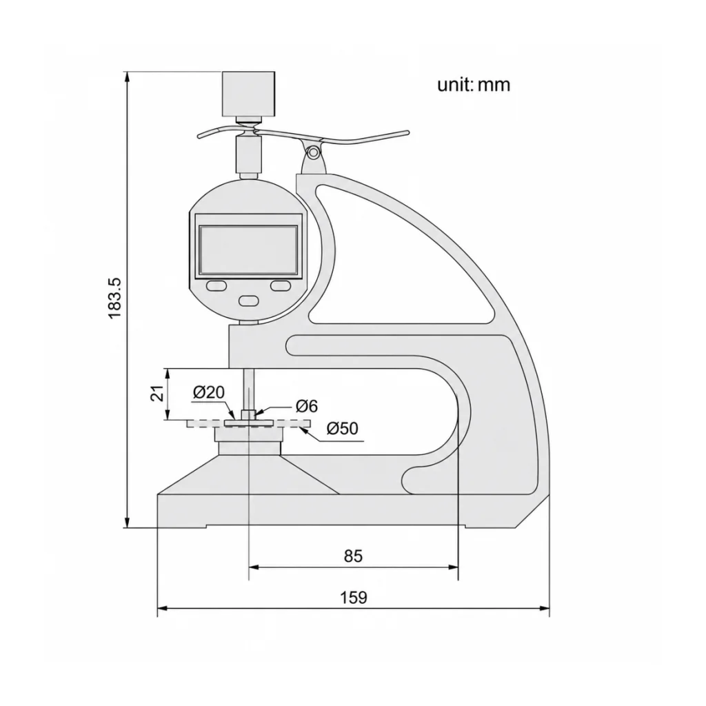 Medidor de espesor digital con fuerza de medición constante serie 465, 0 a 12.7 mm / 0.5 pulg, ACCUD  - 1