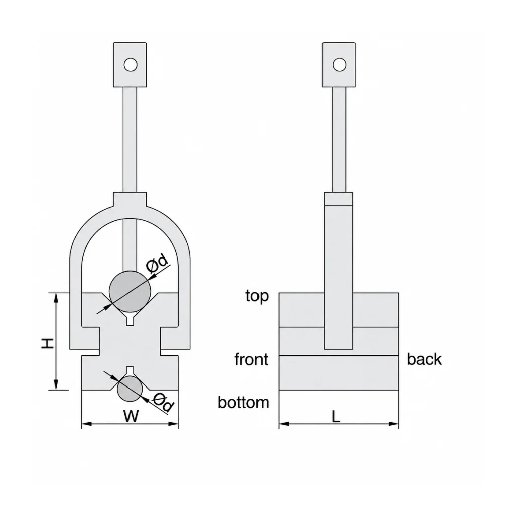 Juego de bloques en V Serie 636, 5 a 90 mm, ACCUD - 2