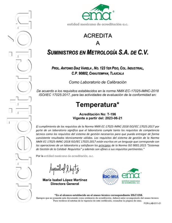 Certificado Acreditación